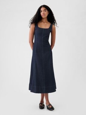 GAP NWT Rare Dark Indigo Denim Dress L